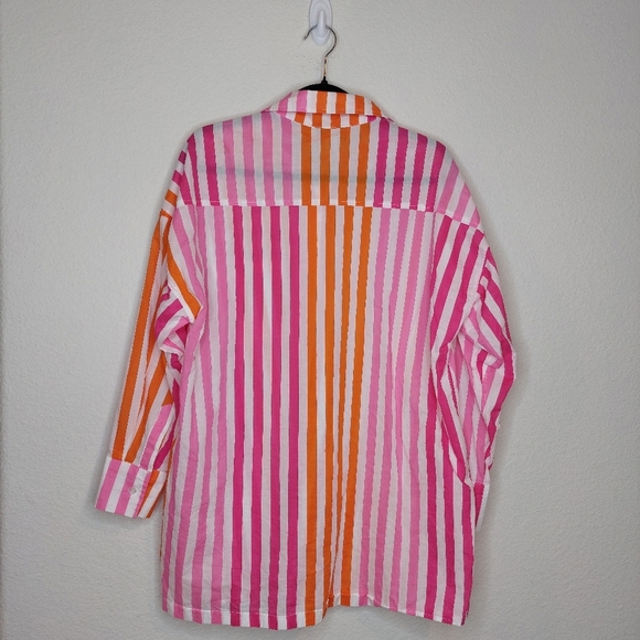 Revolve Beach Riot Alexa Swim Cover-Up Top in Sunset Stripes Size L/ XL - Picture 6 of 9